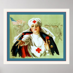 Póster Poster de Enfermería de época ~ Primera Guerra Mun