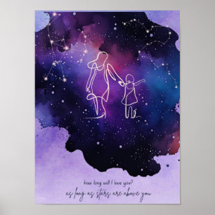 Póster Poster de enfermería de galaxia púrpura