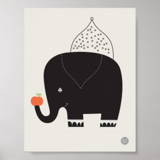 Póster Poster de enfermería elefante moderno - 11" x 8,5"
