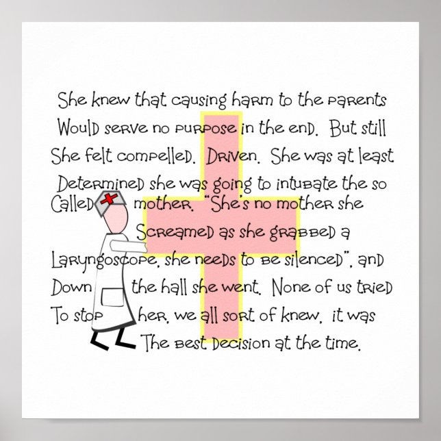 Póster Poster de Enfermería Pediátrica, "Intubando Al Pad (Frente)