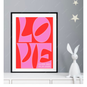 Póster Poster de enfermería personalizada de amor rojo y