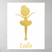 Poster de enfermería personalizada Gold Ballerina