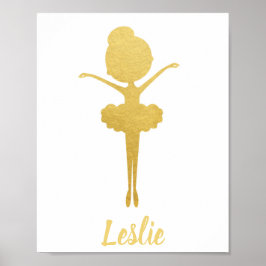 Póster Poster de enfermería personalizada Gold Ballerina