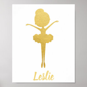 Póster Poster de enfermería personalizada Gold Ballerina