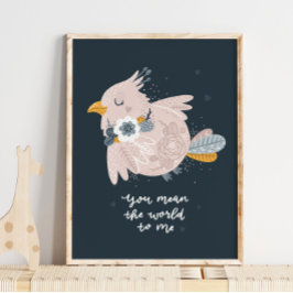 Póster Poster de enfermería rosada para bebes rosados | B