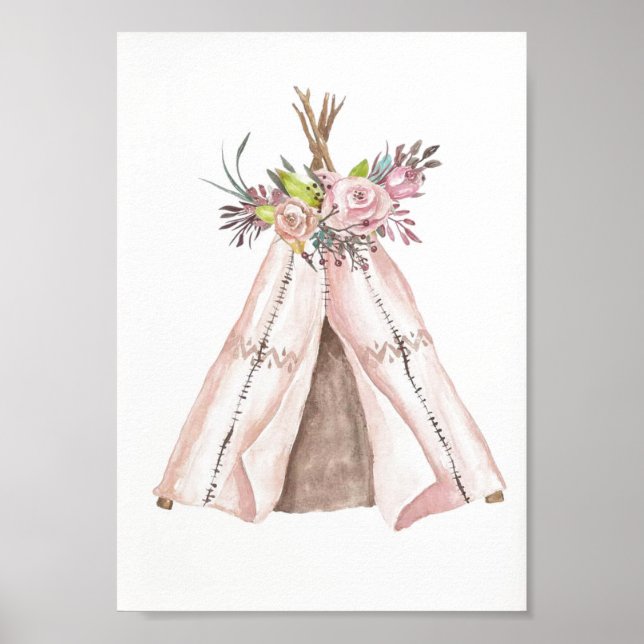 Póster Poster de enfermería - Woodland Teepee (Frente)