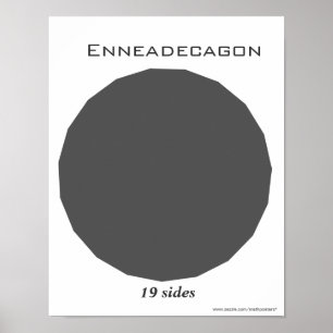 Póster Poster de Enneadecagon del polígono