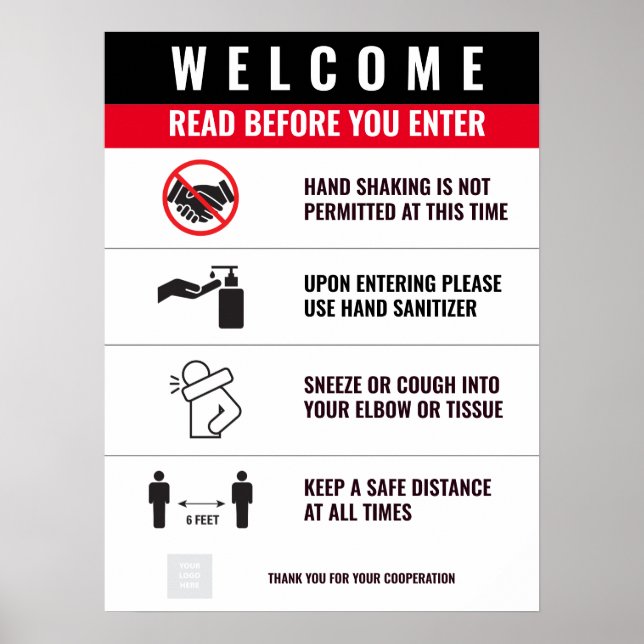 PÓSTER POSTER DE ENTRADA DE COVID (Frente)