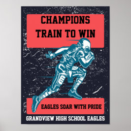 Póster Poster de entrenamiento de fútbol motivacional