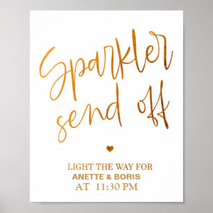 Póster Poster de envío de Sparkler signo de boda 8x10