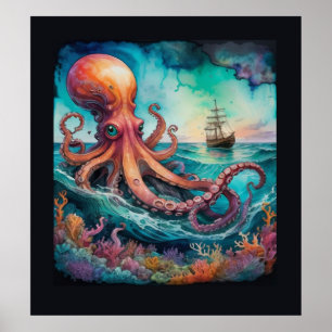 Póster Poster de envío Octopus