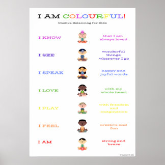 Póster Poster de equilibrio Chakra para niños - Versión d