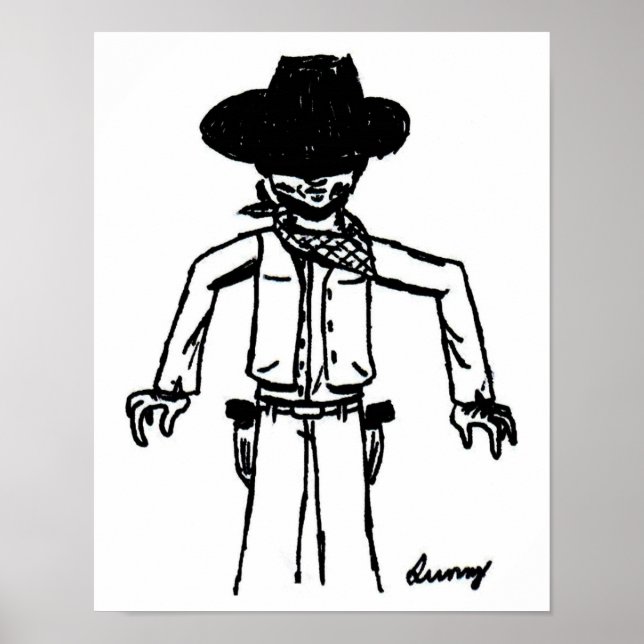 Póster Poster de esbozo de Cowboy (Frente)
