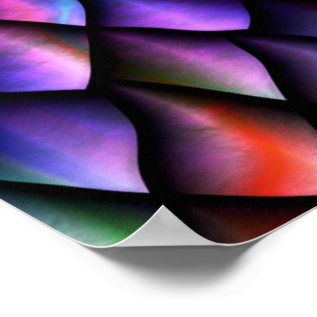 Póster Poster de escalas de dragón arco iris (Esquina)