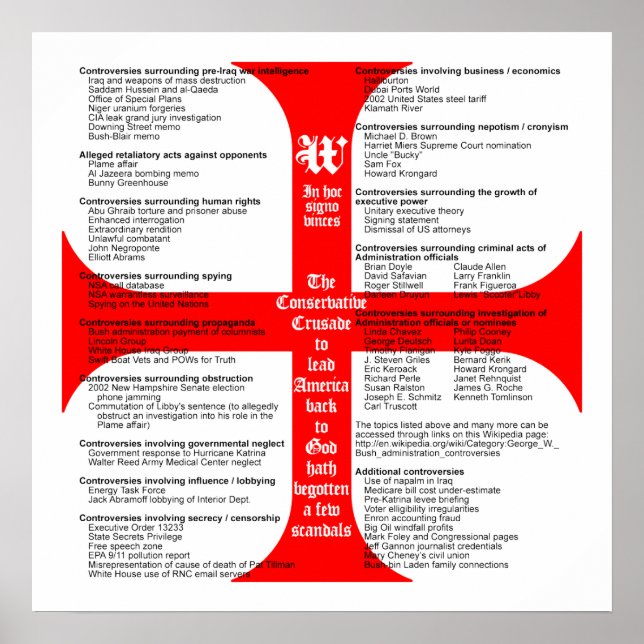 Póster Poster de escándalos conservadores de cruzada (Frente)