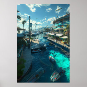 Póster Poster de escena de cine moderno de la ciudad cost