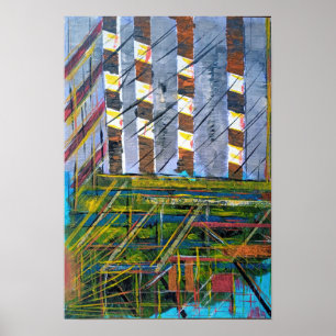Póster Poster de escena de la ciudad abstracta