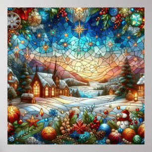 Póster Poster de escena de Navidades de vidrio templado