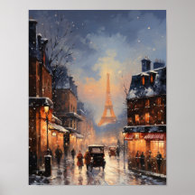 Poster de escena invernal de Paris Street