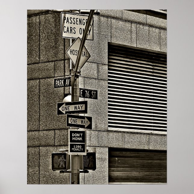 Póster Poster de escenas de NYC Streetcorner (Frente)