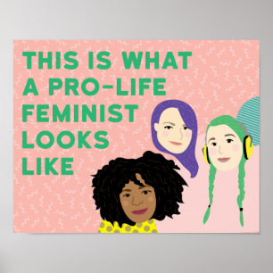 Póster Poster de escuadrón feminista a favor de la vida