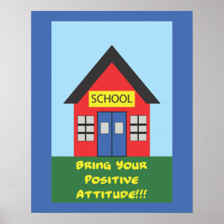 Póster Poster de escuela de actitud positiva