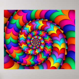 Póster Poster de espiral arcoiris con espiral de enroque 