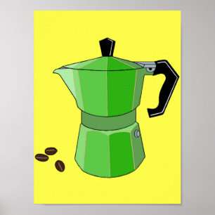 Póster Poster de espresso del arcoiris verde