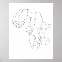Poster de esquema del mapa de África
