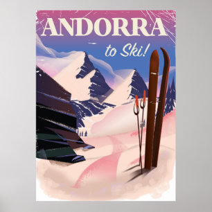 Póster Poster de esquí de Andorra