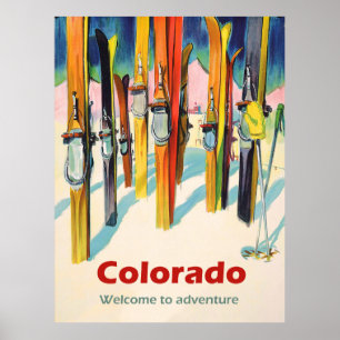 Póster Poster de esquí de Colorado