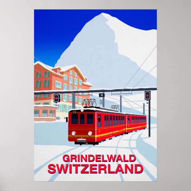 Póster Poster de esquí de Grindelwald (Frente)