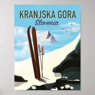 Póster Poster de esquí de Kranjska Gora Eslovenia