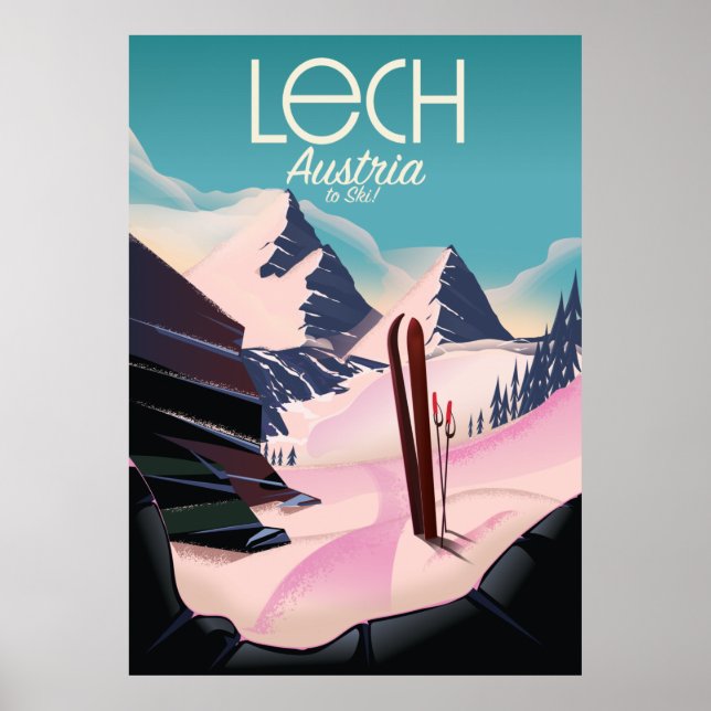 Póster Poster de esquí de Lech Austria. (Frente)
