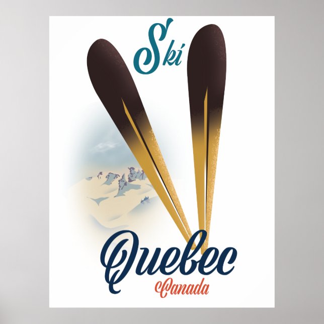 Póster Poster de esquí de Quebec Canadá (Frente)