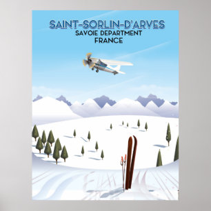 Póster Poster de esquí de Saint-Sorlin d'Arves France