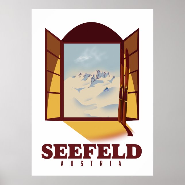 Póster Poster de esquí de Seefeld Austria (Frente)