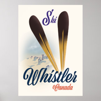 Póster Poster de esquí de Whistler Canada