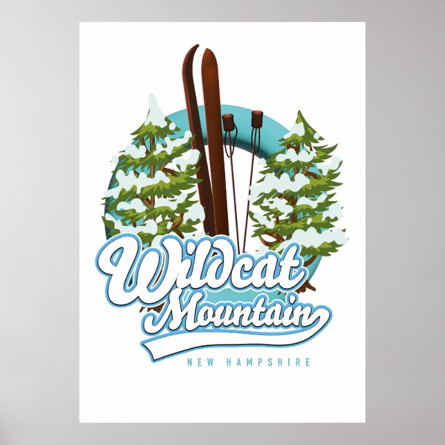 Póster Poster de esquí de Wildcat Mountain New Hampshire (Frente)