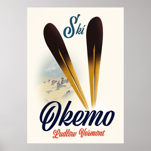 Póster Poster de esquí Okemo Ludlow Vermont (Frente)