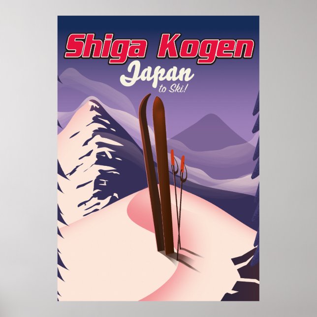 Póster poster de esquí shiga kogen japan (Frente)