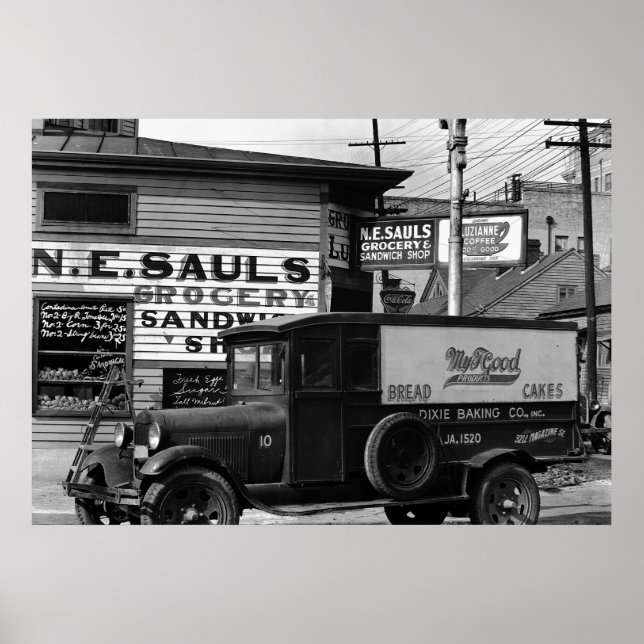 Póster Poster de esquina de la calle de Nueva Orleans (Frente)