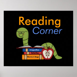 Póster Poster de esquina de lectura en aula