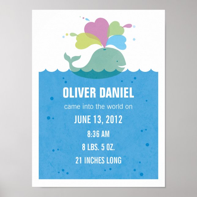 Póster Poster de Estadísticas de Nacimiento de Ballenas (Frente)