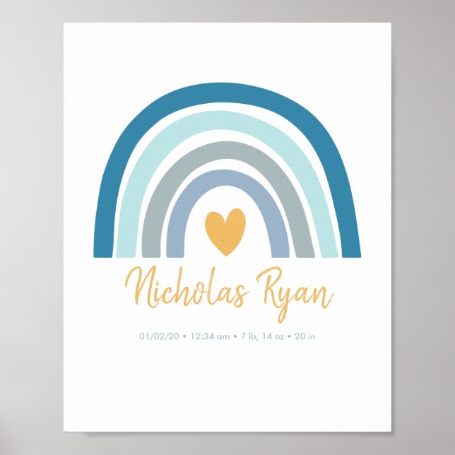 Póster Poster de estadísticas de natalidad personalizadas (Frente)