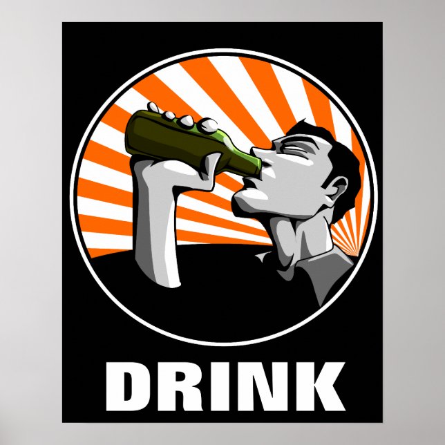 Póster Poster de estilo de propaganda para beber cerveza (Frente)