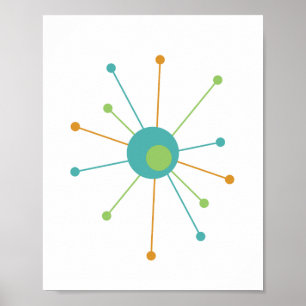 Póster Poster de estilo moderno de la estrella atómica de