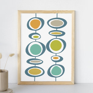 Póster Poster de estilo moderno Stalk Circles Mid Century