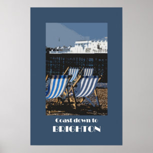 Póster Poster de estilo retro de Brighton 1920