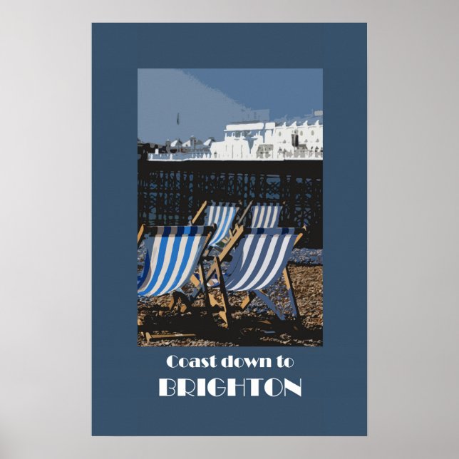 Póster Poster de estilo retro de Brighton 1920 (Frente)